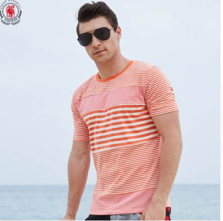 

FREDD MARSHALL New Arrival Summer Men T Shirt Striped Short Sleeve Men Casual T-Shirt High Quality Plus Size Tops FM705