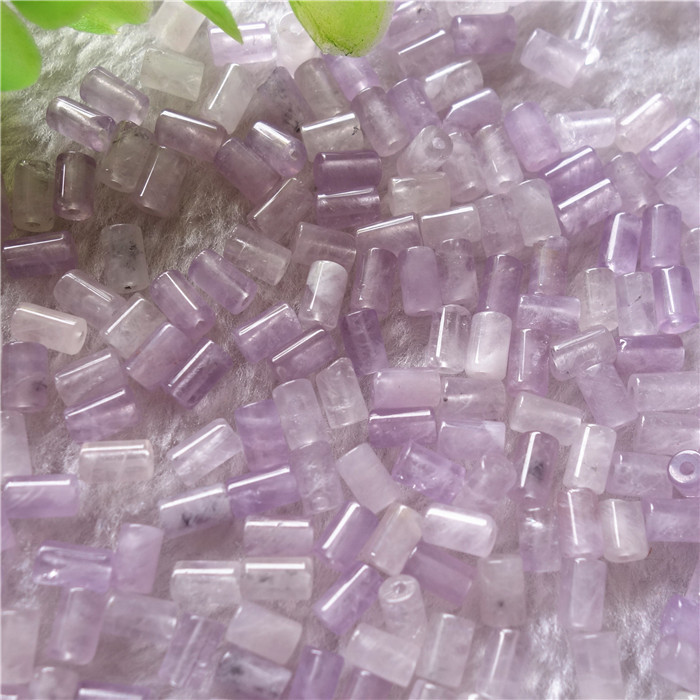 

50pcs A Lot Lavender Natural Amethyst Stone Beads 6*4mm Cylindrical Spacer For Bracelet Jewelry Making
