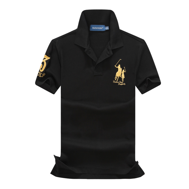 

wholesale Free shipping 2018 New Fashion Brand Turn-Down Collar Summer Casual Men's polos Short sleeve polos 100%cotton size