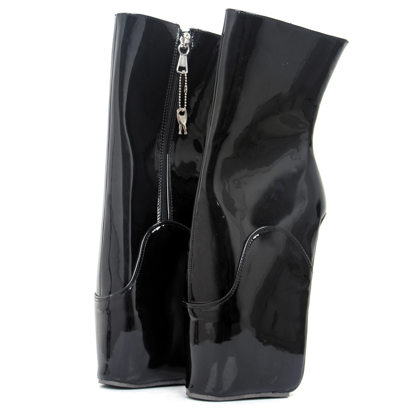 

Wedge Ballet Boots 18cm/" High Heel YKK Zip Heelless Sexy Fetish Pinup RTBU Ankle Boots Plus Size, Black