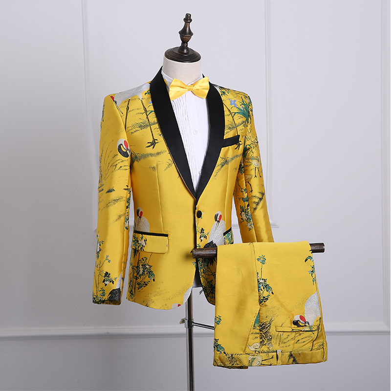 

Men Suit Mens Printed Blazer Wedding Suits Men Groomsmen Tuxedo Men' Dress Suit