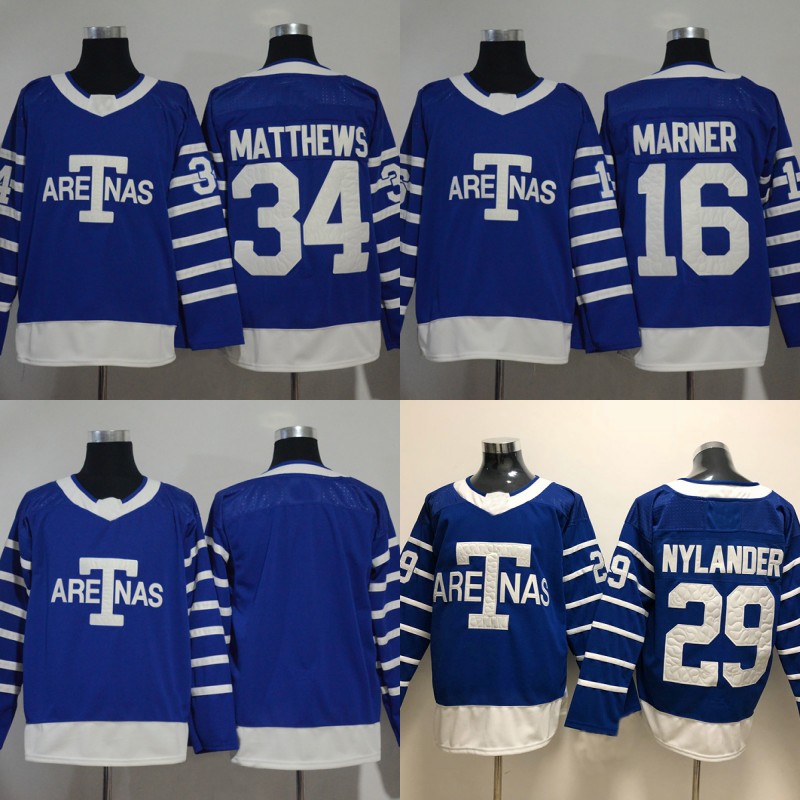 

Toronto Arenas Jersey 34 Auston Matthews 16 Mitchell Marner 29 William Nylander Blank Maple Leafs Jerseys All Stiched IN STOCK, White#16