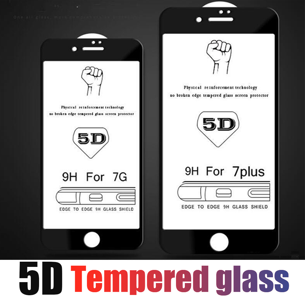 

5D Curved Screen Protector 9H Tempered Glass Carbon Fiber Screen Protector for iPhone X 6 6s 7 8 Plus no retail package
