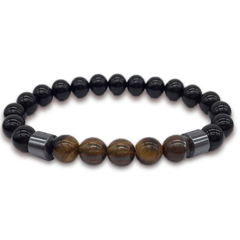 

New Bracelets Lava Stone Obsidian Magnetic Hematite Beads Vert Magnit Karma Bizuteria Wrist Band Men Creative Gift