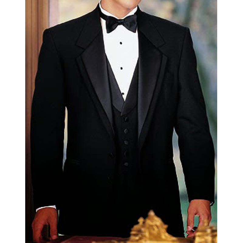 

Black Business Party Men Suits Notched Lapel Custom Made Wedding Groom Tuxedos 3 Piece Men Suit Jacket Pants Vest, Same as image