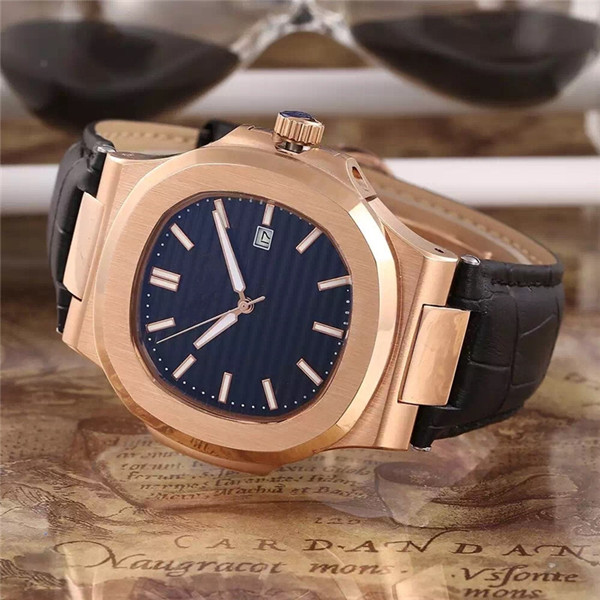 

high quality Male watch for man stainless watches automatic steel wristwatch Leather Strap 015 free shipping, White face black