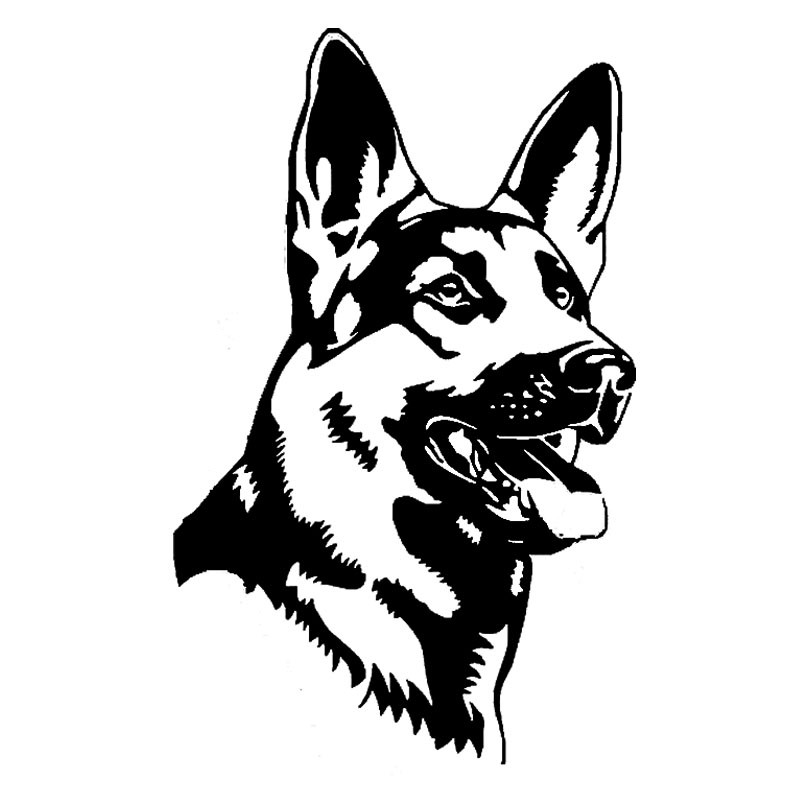 

9.7*15.5CM German Shepherd Alsation Dog Car Stickers Personality Vinyl Decal Car Styling Truck Accessories Black/Silver ca-314