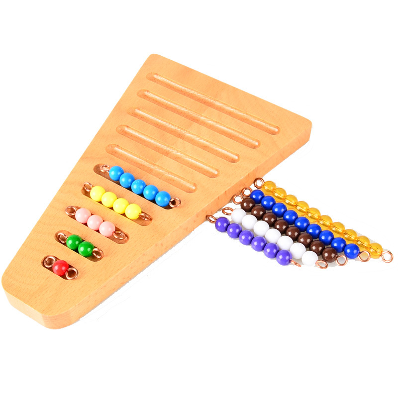 Montessori Math Manipulatives Kindergarten Color Beads And Arranging Rack Educativos kids educational learning-image-412516147
