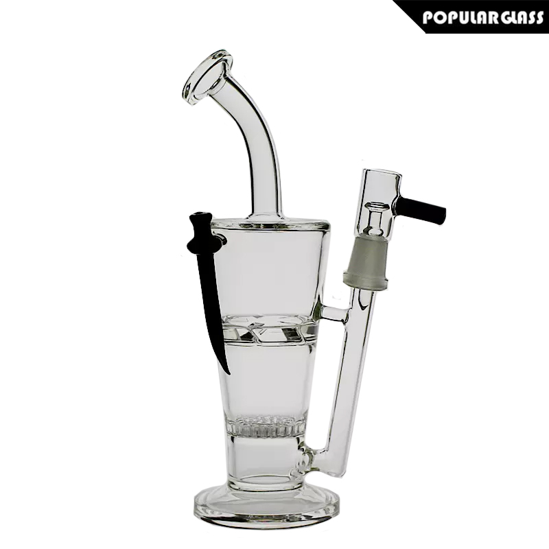 

SAML 22.5cm tall smoking water bongs Hookahs honeycomb Galss bong fritted disc percolator Oil Rig WITH KNIFE JOINT SIZE 14.4 PG5045