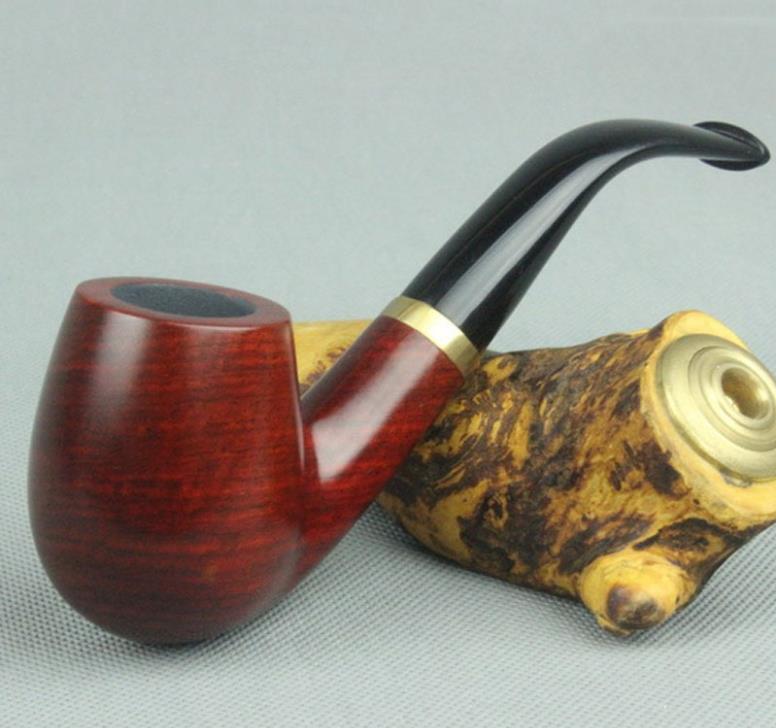 

Red sandalwood pipe 9mm filter core bending hammer detachable solid wood pipe