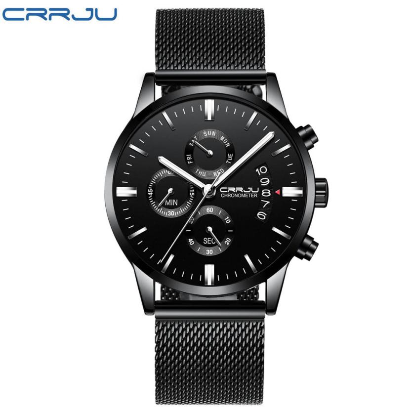 

Mens Watches Top Quartz Analog Digital 3ATM Waterproof Man Six Needle Watch Time Multi-function Watch Date Display