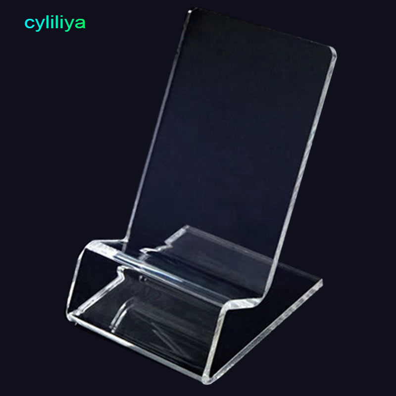 ZAMTAC 50PCS Crystal Acrylic Mobile Cell Phone Display Stand Big Screen Phone Display Stand Holder Rack Color: Clear