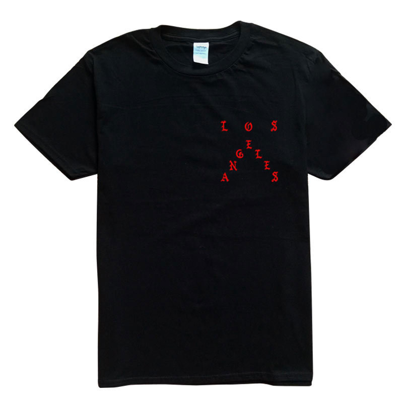 

Life of Pablo Losangeles LA Season White T Shirt Men No More Parties In LA Summer Male T Shirt S-3XL, Black