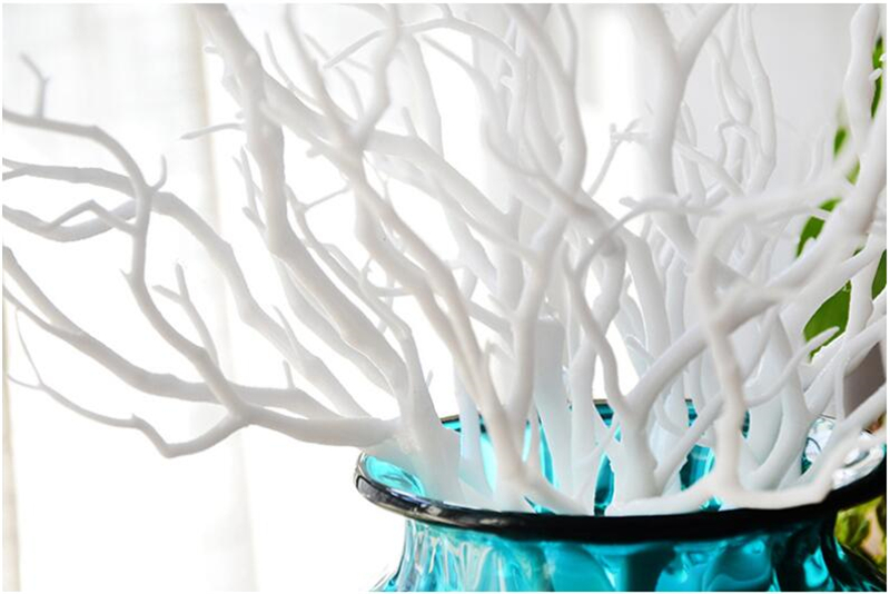 2021 New Design Artificial Tree Branch Wood White Plastic Small Tree