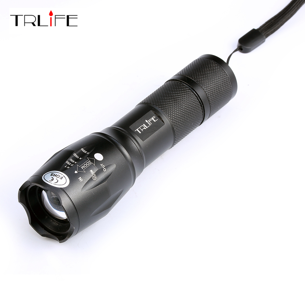 

Authentic E17 6000 Lumens 5 -Mode Cree Xm -L T6 Led Flashlight Zoomable Focus Torch By 1 *18650 Or 3 * Free Shipping