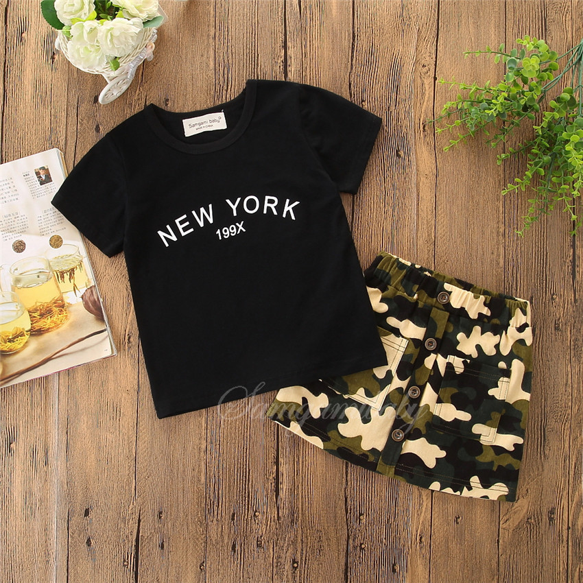 

2018 Baby Boys Sets Summer Black Letters T Shirts + Camouflage Shorts 2pcs Set Kids Pants Suits Boutique Infant Clothes Outfits, As photo