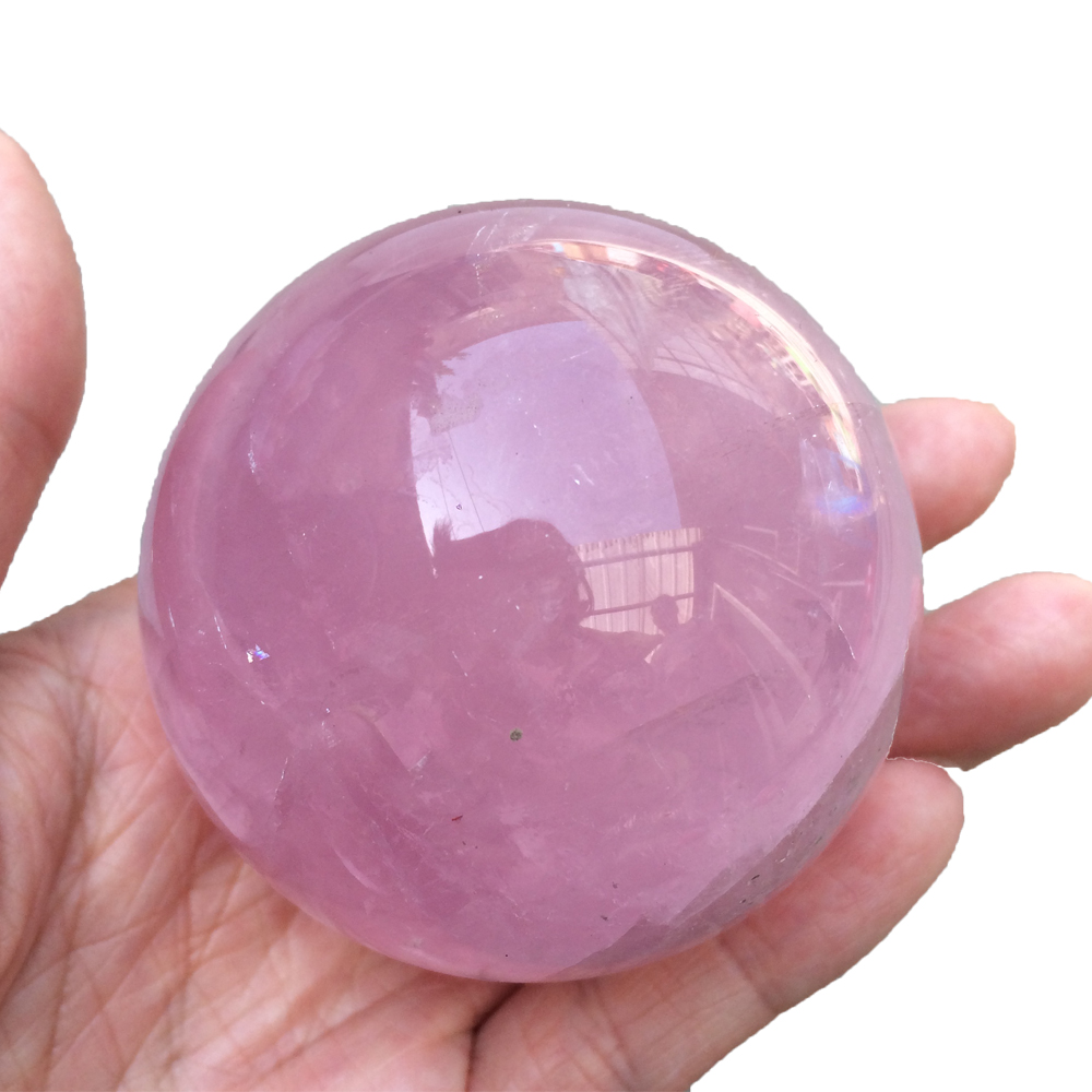 

Rose Quartz Ball Natural Crystal Pink Stone Spheres Massage Palm Ball Yoga Exercise For Love Wedding Gifts