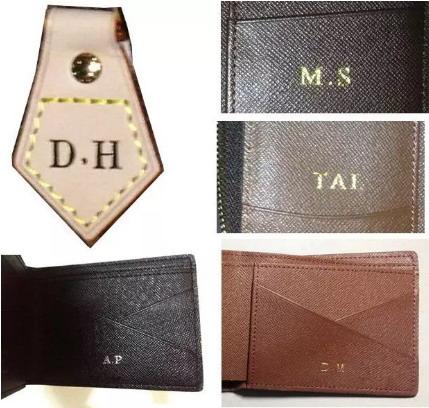 

customer order : hot stamp / hot stamping your initials on your bag or wallet ., Black