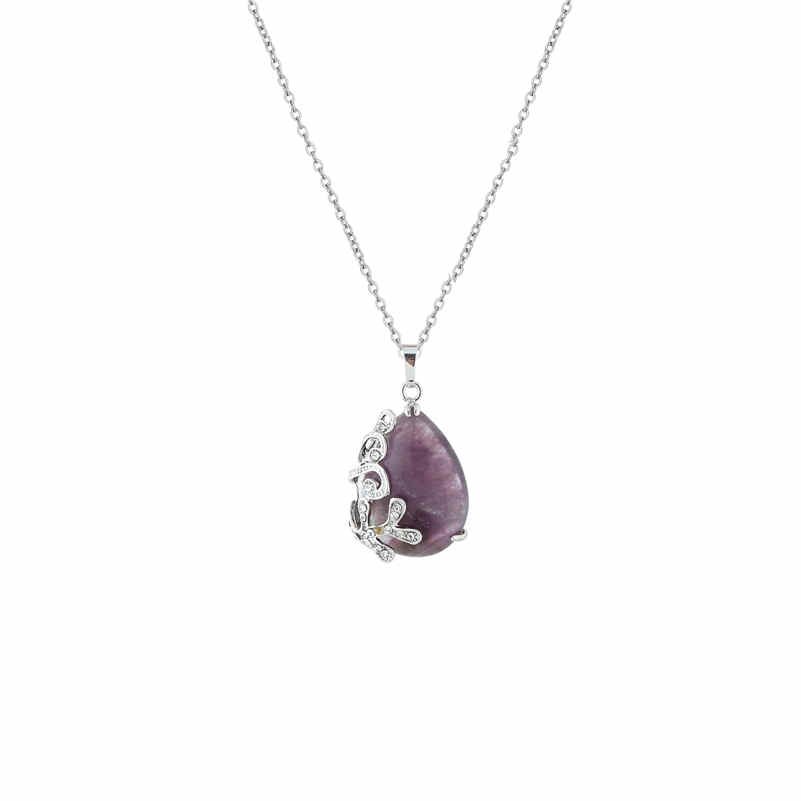 Beautiful Hand-carved Mixed flower agate PENDANT necklace GEMSTONE f1