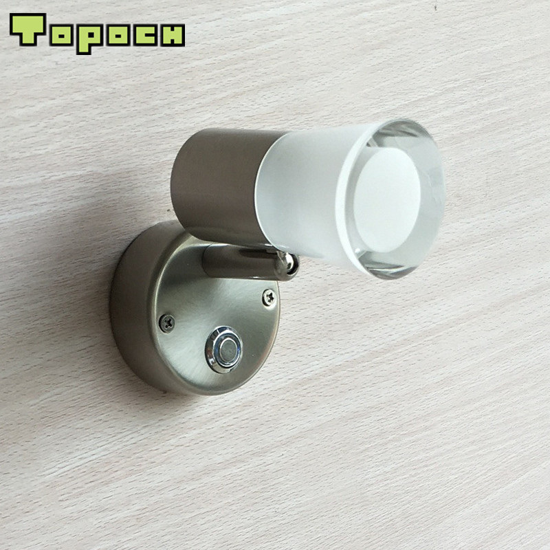 

Topoch Interior Van Lights Wall Mount 12V Touch ON/OFF/Dimmer Switch Sleek Base Aluminium+Acrylic Housing Nickel Finish for RV Boat