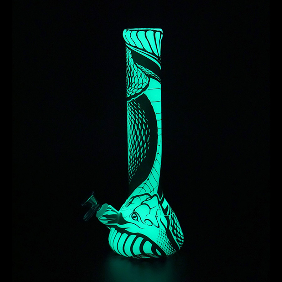 

Silicone bongs smoking pipes hookah pipe water bong beaker Glow in the dark dab rig Silicon use for Smoke Dry Herb Unbreakable with glass bowl