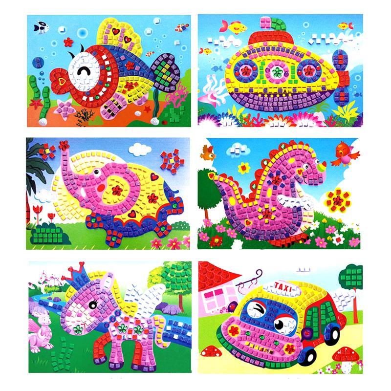 10 Pcs 3D Puzzles Wholesale Foam Mosaics Sticky Crystal Art Princess Butterflies Sticker Game Kids Best Gift-image-428083938