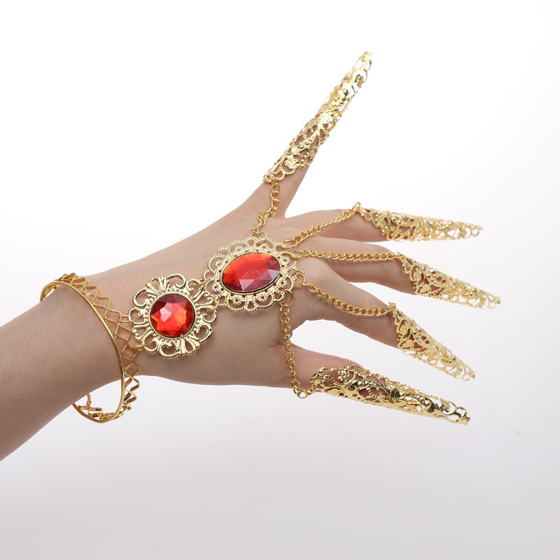 

Finger set indian dance accessories ring bracelet show props long fingers DHL free