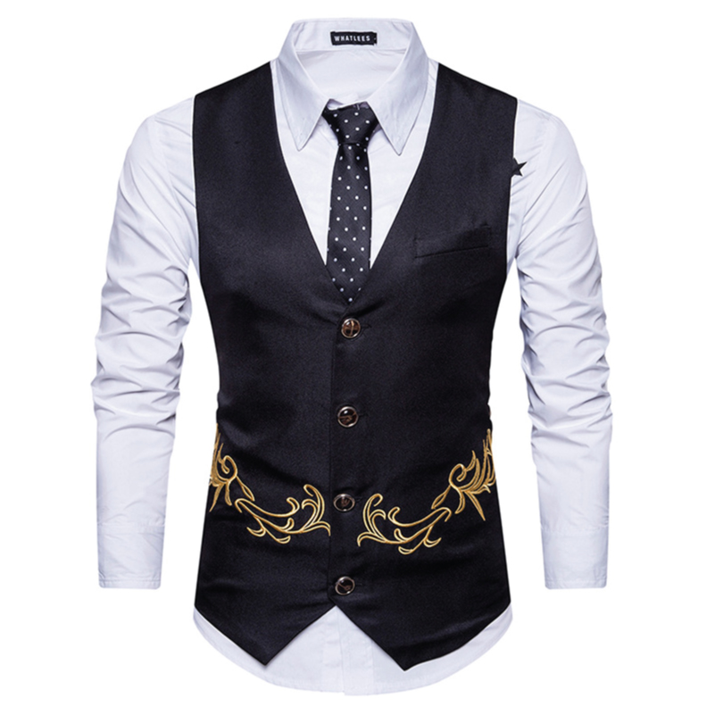 

Men's style vest Fashion embroidery design mens lightweight vest Mens fitted vests Vest menswear Men's formal vests, Photo color