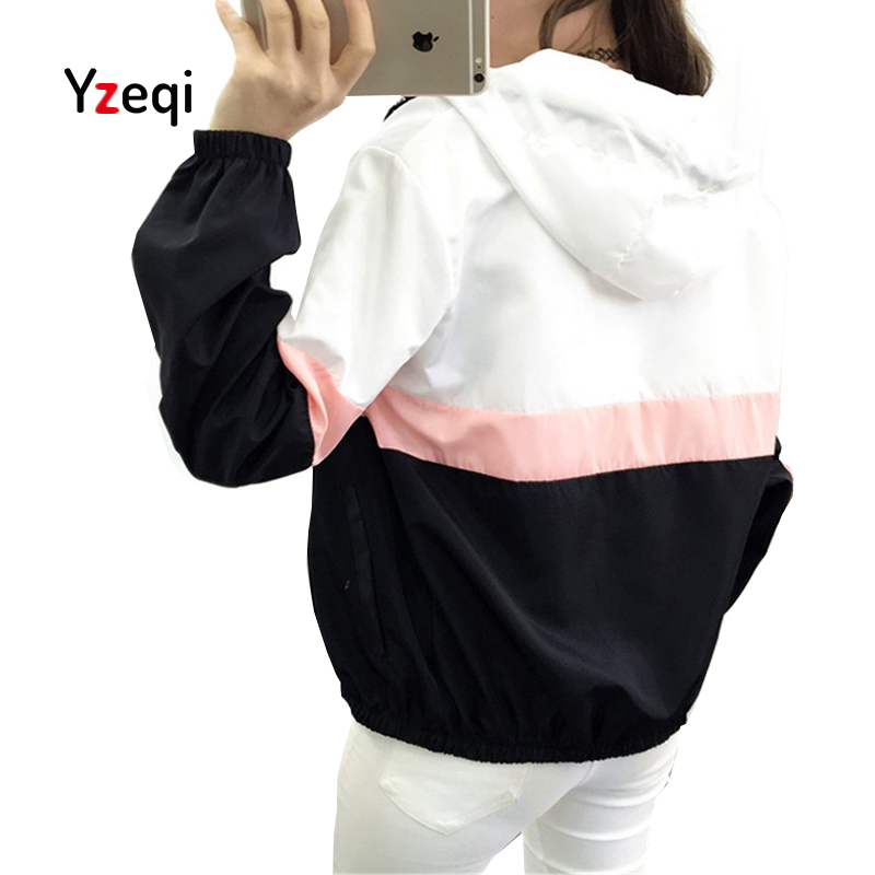 Yzeqi Jackets Women Spring Jacket Women's Hooded Female Jacket Fashion Batwing Sleeve Black Windbreaker Outerwear Womens L18101001
