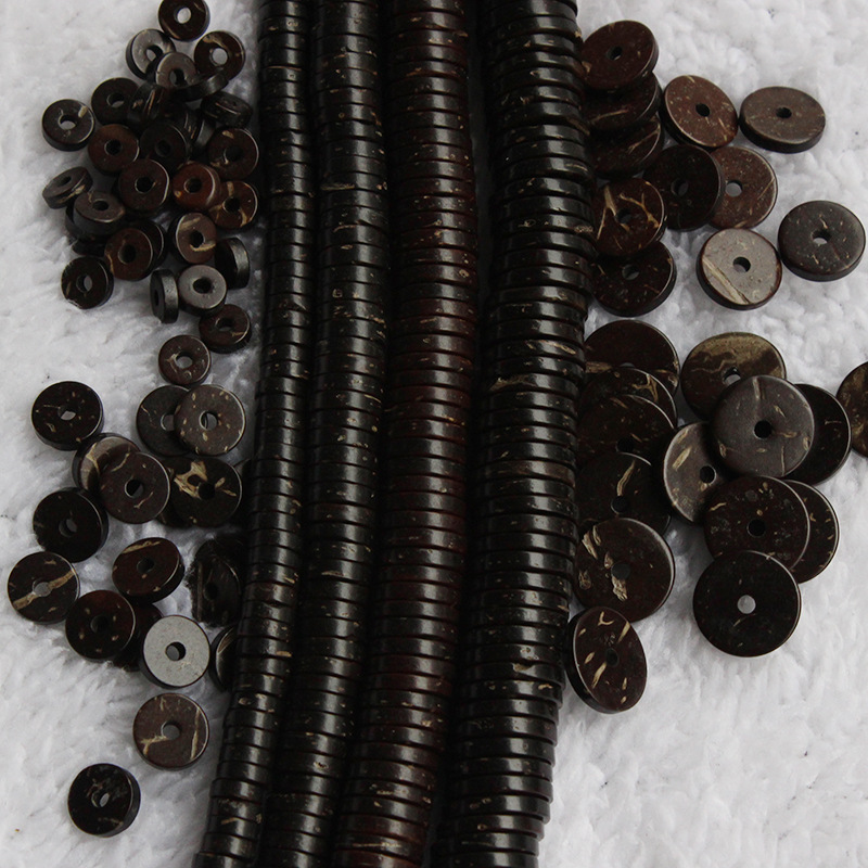 

2x6mm 2x8mm 2x10mm 2x12mm Natural Coconut Shell Beads Black Color Original Color Loose Spacer Beads DIY Jewelry Accessories