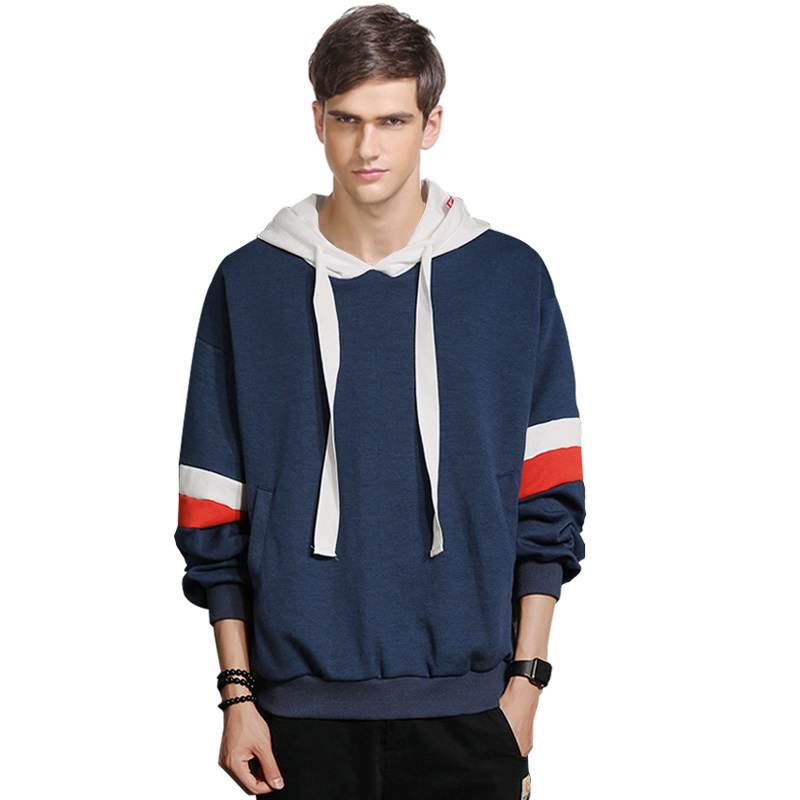 

2017 Spring Autumn Fashion white Red Blue casual Male Streetwear Hoodies Men pullover Patchwork Sweatshirts 4XL 5XL, Orange