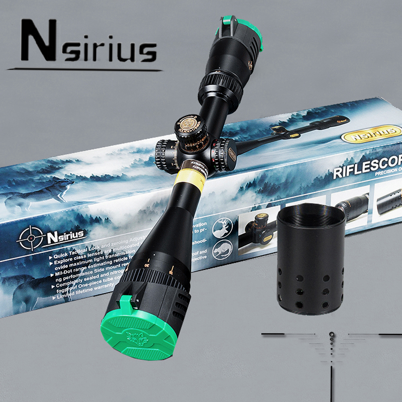 

NSIRIUS Tactical 4.5-18X44 AO Riflescope Optical Sight Full Size Mil Dot Red Green llluminate Hunting Rifle Scope