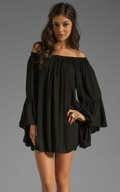 short loose black dress