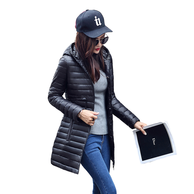YAGENZ Ultra-thin section of the long paragraph down jacket cotton 2017 new autumn and winter hooded women's cotton jacket tide