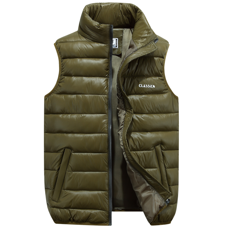 

2018 Autumn and Winter Fashion New Men's Casual Collar Warm Down Jacket / Men's Sleeveless Warm Down Vest Waistcoat, Black;white