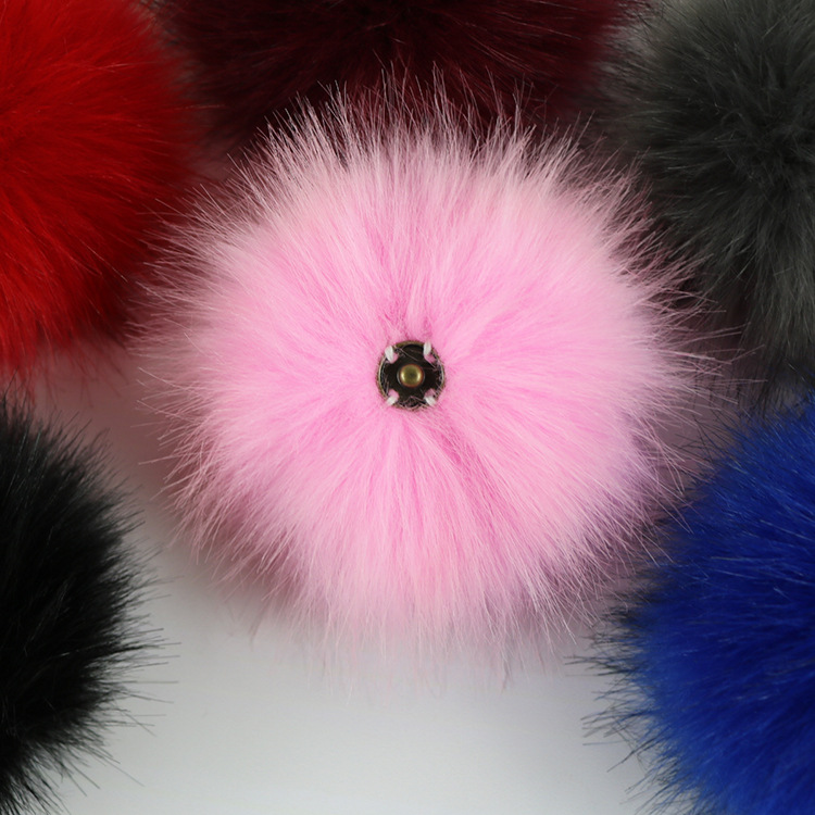 DIY 4.3inch Faux Raccoon Fur Pom Poms Ball for Kniing Beanie Hats Accessories