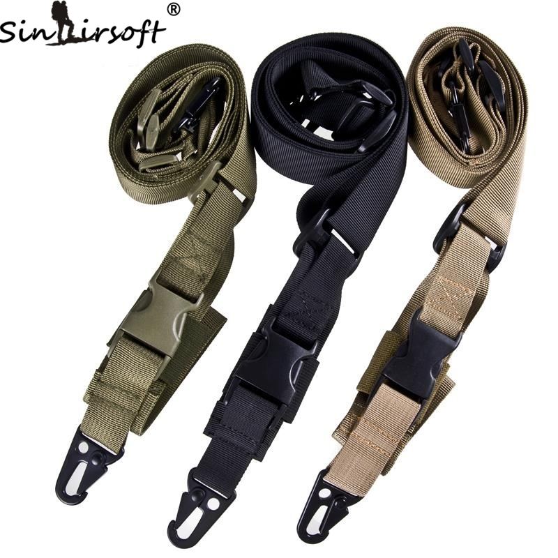 

SINAIRSOFT Tactical 3 Point Quick Detach Sling Strap Release Three Point AR Sling Adjustable Tactical Airsoft Gun Strap for Hunting