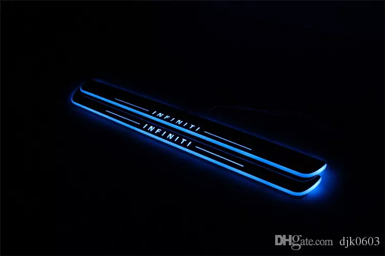 Waterproof Acrylic Moving LED Welcome Pedal Car Scuff Plate Pedal Door Sill For Infiniti QX50 2013 2014 2015-image-411698961