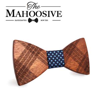 

Mahoosive Wood Bow Ties for Mens Wedding Suits Wooden Bow Tie Butterfly Shape Bowknots Gravatas Slim Cravat