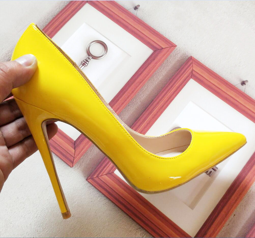 yellow shoes heels womens