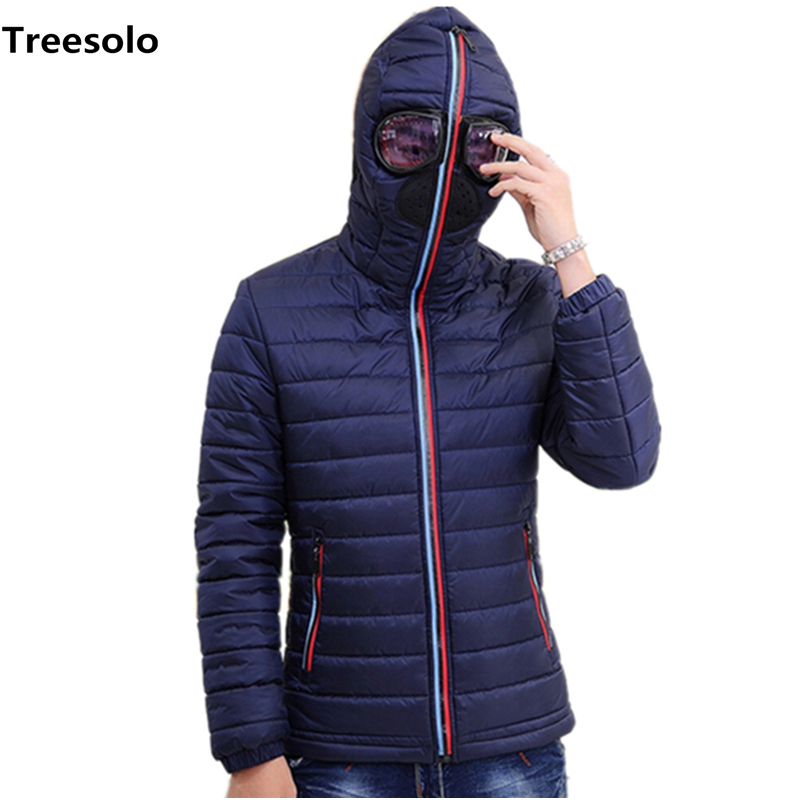 Men's Down & Parkas Winter Jackets Hooded With Glasses Thick Parka Men Coats Casual Padded Youth Clothing 1051