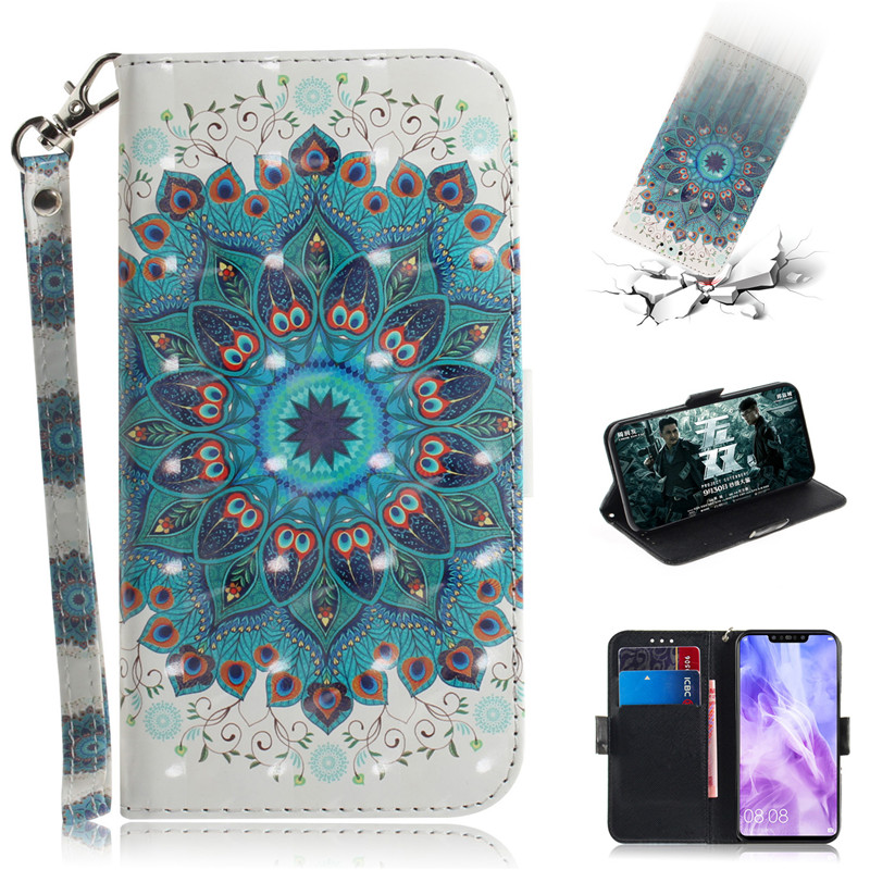 

Flip Cover Phone Bags For Huawei Nova 3 Case 3D Painting PU Leather Soft Silicon Wallet Covers Cases Coque, Color 3