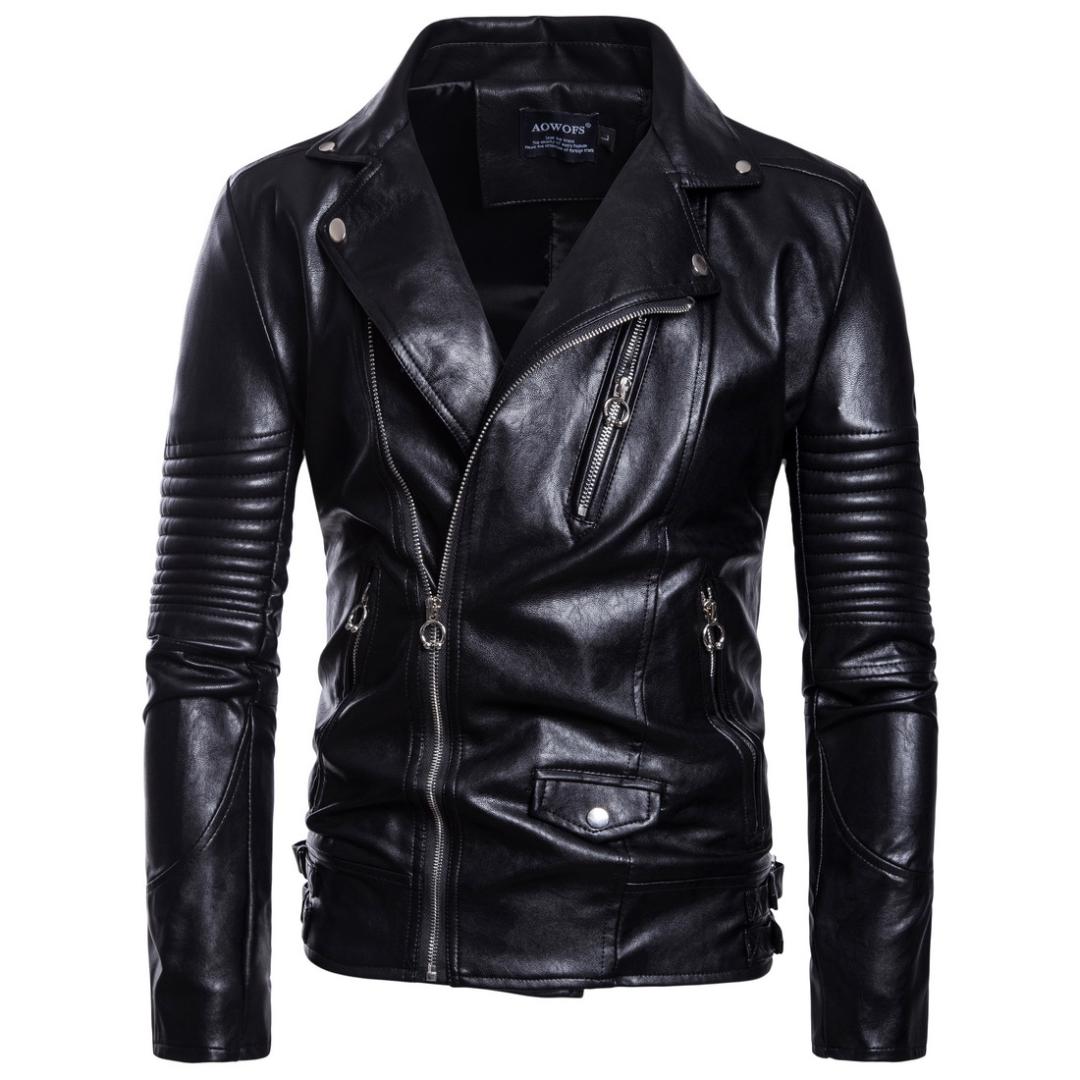 2018 New Brand PU Leather Jacket Men Zippers Biker Motorcyle Jacket With Belt Male Autumn Winter Coats Plus Size
