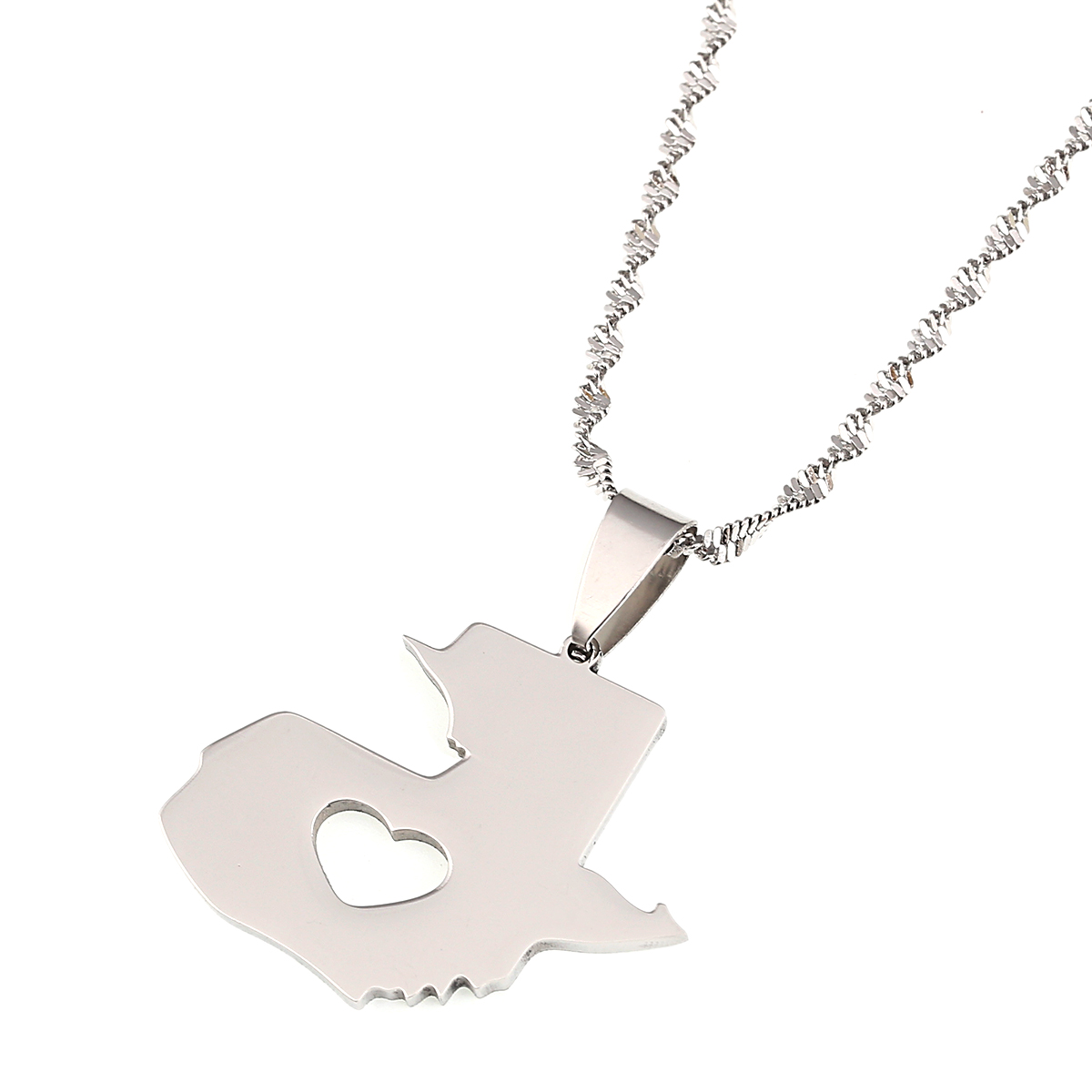 

Stainless Steel Medium Size Guatemala Map Pendant Necklace for Women/Men Gold Color Jewelry Map of Guatemala