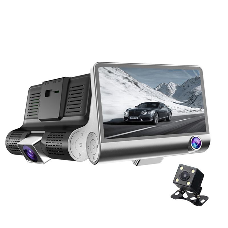 2018 Nouveau 4.0 Pouces Full HD 1080P Voiture DVR Caméra Double Objectif Vision Nocturne Registraire 3 Caméras Enregistreur Vidéo De Voiture Dash