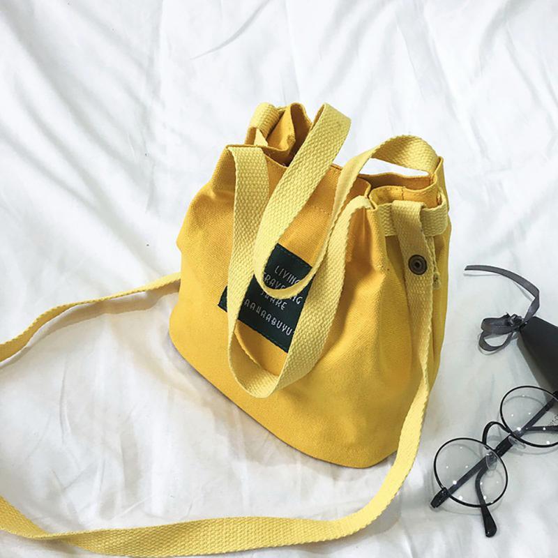 

2019 Fashion Lady Canvas bag small Handbag Mini Single Shoulder Bag Crossbody Messenger Women Shopping bags gift for woman Bags, Yellow