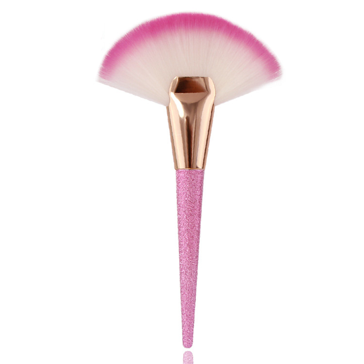 

Makeup Brush Cosmetic Powder Big Fan Brushes Soft Bristle 3D Pink Beauty Tool Maquiagem with Cover