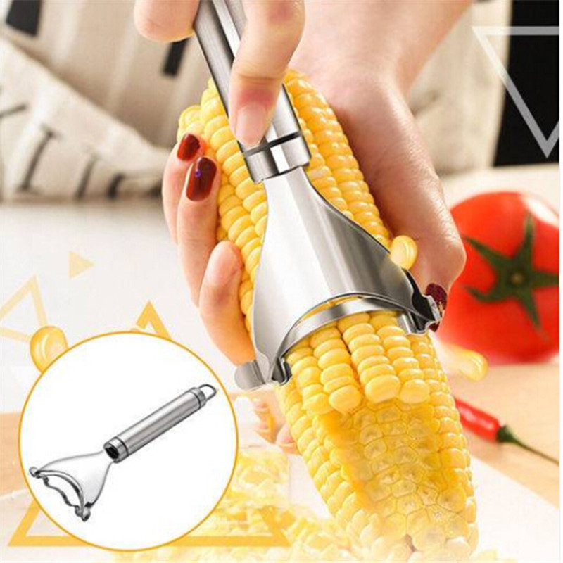 

2018 Wholesales!!!Stainless Steel Corn Slicer Peeler Thresher Cob Cutter Strip Remover Tool