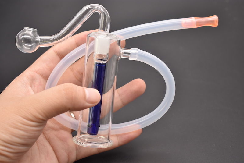 mini colorful Cheap glass oil rig bong small downstem smoking water glass bong with 10mm glass oil bowl-image-424403142