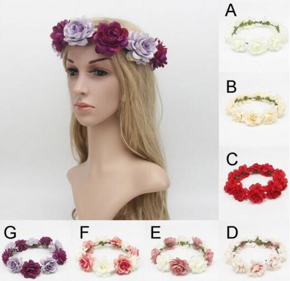 

Headband Simulation flower Aesthetic Bohemia Roses Timbo Garland Many flowers Hair accessories Wedding Brilliant European style Bride